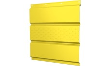 Софит металлический Классик v01 Grand Line центральная перфорация 0,45 PE с пленкой RAL 1018 цинково-желтый