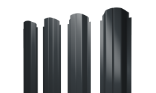 Штакетник П-образный A фигурный Grand Line 0,5 Velur X RAL 7016 антрацитово-серый