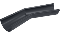 Угол желоба внутренний Grand Line PU матовый 135 гр 125 мм RAL 7024 мокрый асфальт