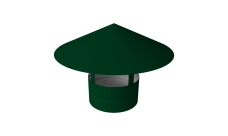 Дымник на трубу круглый d110 0,5 Satin с пленкой RAL 6005 зеленый мох