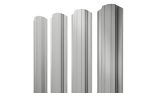 Штакетник Прямоугольный фигурный Grand Line 0,5 Satin RAL 9006 бело-алюминиевый