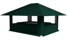 Дымник на трубу 520х390мм 0,45 PE с пленкой RAL 6005 зеленый мох