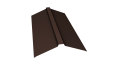 Планка конька прямоугольного 150х30х150 0,5 PurLite Matt RAL 8017 шоколад (3м)