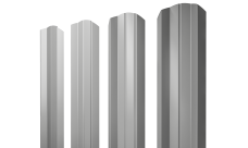 Штакетник М-образный A фигурный Grand Line 0,5 Satin RAL 9006 бело-алюминиевый