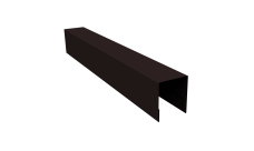 Планка боковая для забора из сайдинга Квадро Брус, Вертикаль Grand Line 0,5 Velur X RAL 9005 черный (2м)