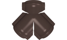 Тройник Y конька полукруглого Grand Line 0,5 Rooftop Бархат с пленкой RAL 8017 шоколад