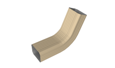 Колено стока гофрированное Vortex Lite 76х102мм PE RAL 1014 слоновая кость