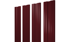Штакетник Twin с прямым резом Grand Line 0,45 Drap TX RAL 3005 красное вино