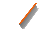 Декоративная накладка на столб универсальная 80х80 для забора жалюзи 0,45 PE RAL 2004 оранжевый (3м)