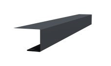 Планка завершающая фальц 0,45 Drap TwinColor RAL 7024 мокрый асфальт (2м)