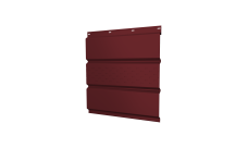 Софит металлический Grand Line центральная перфорация 0,45 PE-Double с пленкой RAL 3005 красное вино