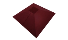 Колпак на столб под фонарь 390х390мм 0,45 PE с пленкой RAL 3005 красное вино