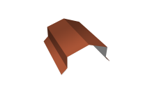 Парапетная крышка угольная 125мм 0,5 Satin с пленкой RAL 8004 терракота (3м)