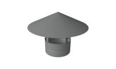 Дымник на трубу круглый d110 0,5 Satin с пленкой RAL 9006 бело-алюминиевый