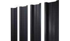 Штакетник П-образный B с прямым резом Grand Line 0,45 PE lite RAL 7024 мокрый асфальт