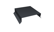 Парапетная крышка прямая 150мм Grand Line 0,45 Drap-double TX RAL 7024 мокрый асфальт (2м)