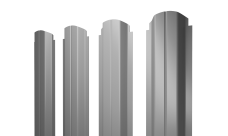 Штакетник П-образный A фигурный Grand Line 0,45 PE RAL 7004 сигнальный серый