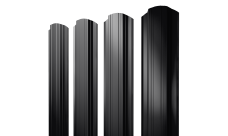 Штакетник Прямоугольный фигурный Grand Line 0,5 Satin Matt RAL 9005 черный