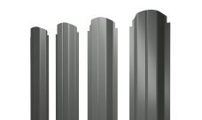 Штакетник П-образный A фигурный 0,45 PE RAL 7005 мышино-серый
