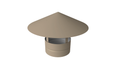 Дымник на трубу круглый d200 0,5 Satin с пленкой RAL 1015 светлая слоновая кость