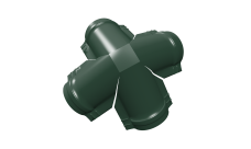 Четверник конька малого полукруглого 0,45 Drap TX с пленкой RAL 6005 зеленый мох