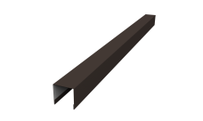 Планка вертикальная лицевая для забора жалюзи Palermo Grand Line 0,5 PurLite Matt RR 32 темно-коричневый (2,5м)