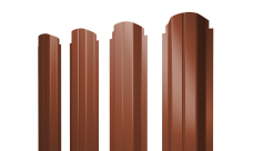 Штакетник П-образный A фигурный Grand Line 0,45 PE RAL 8004 терракота