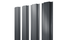 Штакетник Прямоугольный с прямым резом Grand Line 0,5 Satin Matt TX RAL 7024 мокрый асфальт