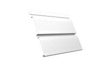 Софит металлический Квадро Брус Grand Line с перфорацией 0,5 Satin с пленкой RAL 9003 сигнальный белый