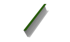 Декоративная накладка на столб универсальная 62х55 для забора жалюзи 0,45 PE RAL 6002 лиственно-зеленый (1,8м)