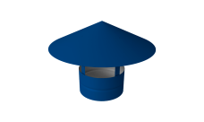 Дымник на трубу круглый d200 0,5 Satin с пленкой RAL 5005 сигнальный синий