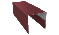 Планка П-образная заборная 20 0,5 PE lite с пленкой RAL 3005 красное вино (2,5м)