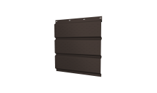 Софит металлический Grand Line полная перфорация 0,5 Rooftop Бархат с пленкой RR 32 темно-коричневый