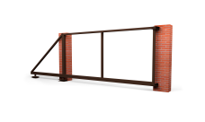 Ворота откатные Жалюзи крепление к кирпичному столбу 2,0х4,5 RAL 8017