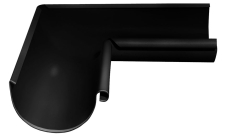 Угол желоба внутренний GL PE 90 гр 125 мм RAL 9005 черный